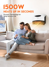 GiveBest Electric Wall Heater with WiFi and Remote Control, Floor or Wall Mounted Heater, Large Room Coverage, 3 Heating Modes, 1500W Fast Heating Space with Thermostat for Indoor Room Use GiveBest