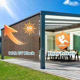 Shade&Beyond Outdoor Roller Shades 6' W x 8' H Mocha Patio Roll Up Blinds with Aluminum Valance 220GSM Exterior Shade Cloth Roll for Porch Gazebo Pergola Balcony Backyard Shade&Beyond