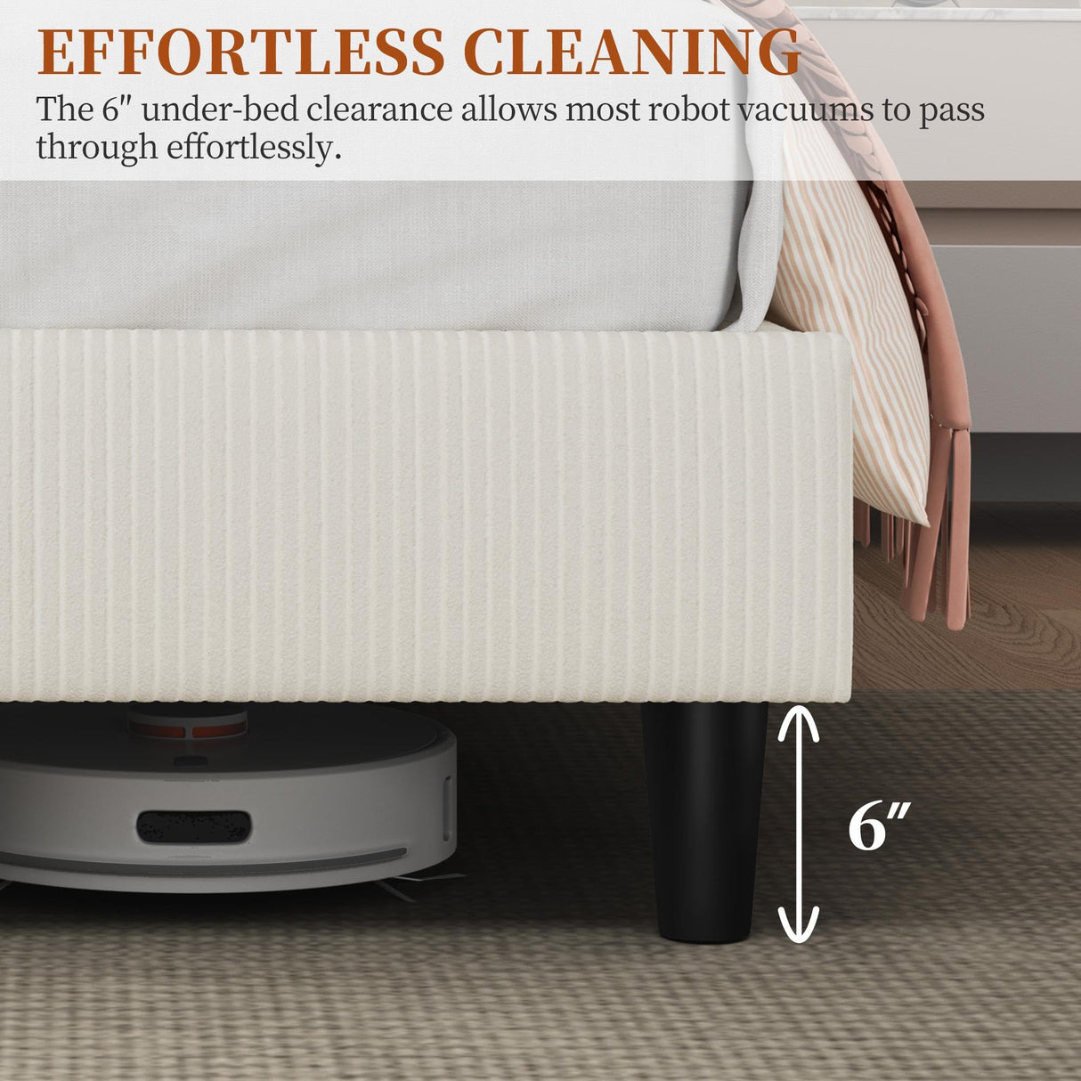 Yaheetech Twin Bed Frames with Adjustable Headboard, Chenille Fabric Upholstered Headboard/Platform Bed, Twin Size Bed Frame No Box Spring Needed/Mattress Foundation/Wood Slats Support/Easy Assembly Yaheetech