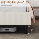 Yaheetech Twin Bed Frames with Adjustable Headboard, Chenille Fabric Upholstered Headboard/Platform Bed, Twin Size Bed Frame No Box Spring Needed/Mattress Foundation/Wood Slats Support/Easy Assembly Yaheetech