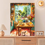 Diamond Art Kits for Adults Beginner- Cozy Kitchen and Garden Sunshine and Dog Diamond Painting Kits 5D Diamond Dots Gem Art Crafts with Tools- Round Full Drill Funny Crafts for Home Wall Decor&Gift Fairyland JinWenn