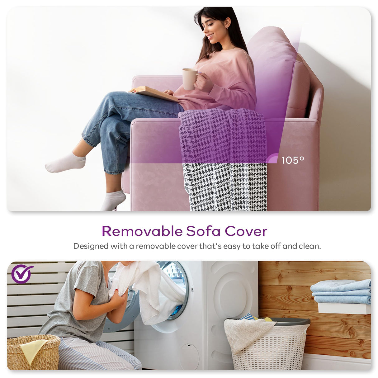 TYBOATLE Sofa Couch Mid Century Modern Small Loveseat for Living Room, 51" W Mini Little Upholstered 2-Seater Love Seats w/Iron Legs for Compact Small Space, Apartment, Bedroom, Dorm, Office (Pink) TYBOATLE