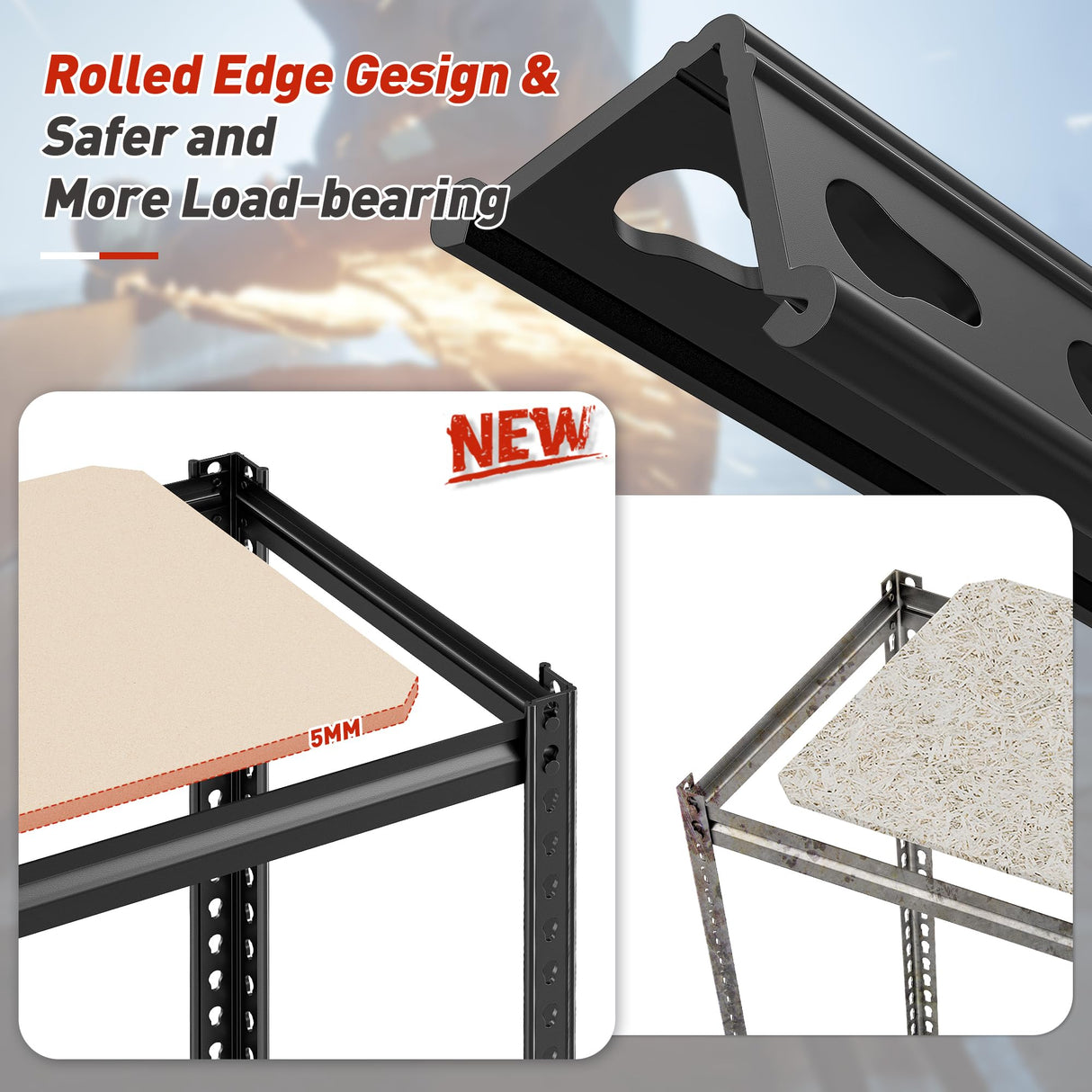 REIBII Storage Shelves Adjustable Metal Shelving 1600LBS Garage Shelves Industrial Metal Shelves 4 Tier Garage Shelving for Warehouse Basement Kitchen Pantry Closet, 11.8" D x 23.6" W x 56.7" H REIBII