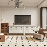 BAZELOR Farmhouse 9 Drawers Dresser for Bedroom, Modern Dresser with Metal Handle, Natural Texture, Wood Rustic Chest of Drawers for Bedroom,Living Room,Hallway and Entryway, Antique White BAZELOR