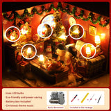 Flever Dollhouse Miniature DIY House Kit Creative Room with Furniture and Glass Cover for Romantic Artwork Gift(Christmas Eve) Flever