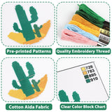 ZOIIWA 6PCS Cross Kits for Beginners DIY Embroidery Kit for Kids Adults Boho Cross Kits Christmas Birthday Gift Abstract Landscape Needlepoint Patterns with 2 Embroidery Hoops Craft Supplies ZOIIWA