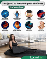 Lunix LX17 Portable Far Infrared Sauna Blanket for Home Relaxation - Temperature Range of 77-176°F - Infrared Sauna Anywhere, with Head Pillow, Detox Wrap, Hot Cold Gel Pack, Jet Black Lunix