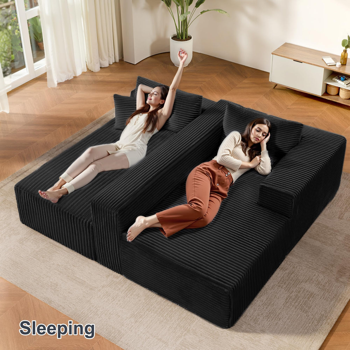 ComeWay 104" Sectional Couches for Living Room, Modular Sectional Sofa with Deep Seat, L-Shape Couch with Chaise, Cloud Couch for Living Room Bedroom, No Assembly Required (Flannel, Right) ComeWay