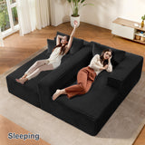 ComeWay 104" Sectional Couches for Living Room, Modular Sectional Sofa with Deep Seat, L-Shape Couch with Chaise, Cloud Couch for Living Room Bedroom, No Assembly Required (Flannel, Right) ComeWay