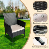 Peacabo 4 Piece Patio Furniture Set Sectional Table Chair, Wicker Sofa with Armrest Chair Loveseat and Rattan Side Table, Outdoor Conversation Sets for Garden Lawn Pool or Backyard, Coffee/Beige Peacabo