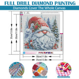 Christmas Gnome Tree Diamond Art Kits for Adults, 5D Winter Diamond Painting Kits for Adults Beginners, DIY Full Round Drill Diamond Dot Painting Gem Art Kits for Adult, Home Wall Decor 13.8x13.8 Inch VCLKDIY