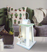 COTA Global Ocean Breeze Nautical Wooden Lantern Candle Holder - Handmade Rustic Tealight Candle Lantern Decor Coastal Table Centerpiece, Indoor Tea Candle Lantern Beach Decorations for Home Puzzled