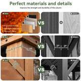 Aoxun Hardtop Gazebo, 12 x 16ft Wooden Finish Coated Aluminum Frame Canopy, Galvanized Steel Double Top, Outdoor Permanent Metal Pavilion with Curtains and Netting, for Backyard, Patio and Deck Aoxun