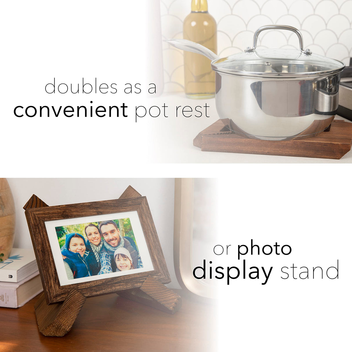 Willow & Croft Cook Book Stand. Rustic Farmhouse Plate Display Stand, Photo Picture Frame Display Stand, Cookbook Holder, Recipe Book Holder. Distressed Cookbook Stand for Kitchen Counter. Home Decor. Willow & Croft