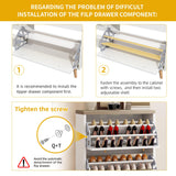 DWVO Shoe Cabinet with Bench for Entryway, Modern Shoe Storage Cabinet Shoe Bench, Narrow Hidden Shoe Organizer with 3 Flip Drawer, for Hallway, Closet, Living Room, White DWVO