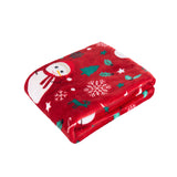Elegant Comfort Luxury Velvet Super Soft Christmas Prints Fleece Blanket-Holiday Theme Home Décor Fuzzy Warm and Cozy Throws for Winter Bedding, Couch and Gift, 50 x 60 inch, Red Snowman Elegant Comfort