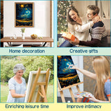 HITIRECOVI Starry Night Adult Paint by Number Kits on Canvas,Paint by Numbers Adults,Moon Paint by Number Canvas for Adults,DlY Acrylic Paint by Numbers Kits for Gifts Home Wall Decor 16x20inch HITIRECOVI