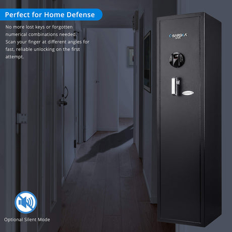 Barska Quick and Easy Dual Access Digital Biometric Fingerprint & Keypad Code Rifle Firearm and Long Gun Safe for Home - 11 Position BARSKA