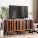 BVIUNTWO Set of 2 Accent Storage Cabinet with Doors and Adjustable Shelf, Freestanding Buffet Cabinet, Modern Sideboard Buffet Cabinet for Living Room, Dining Room, Kitchen, Hallway,Brown BVIUNTWO