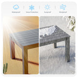 ZHUSI Patio Table and Chairs Set,HDPE Outdoor Dining Set with Umbrella Hole for Backyard, Poolside, Porch,All Weather,Grey ZHUSI