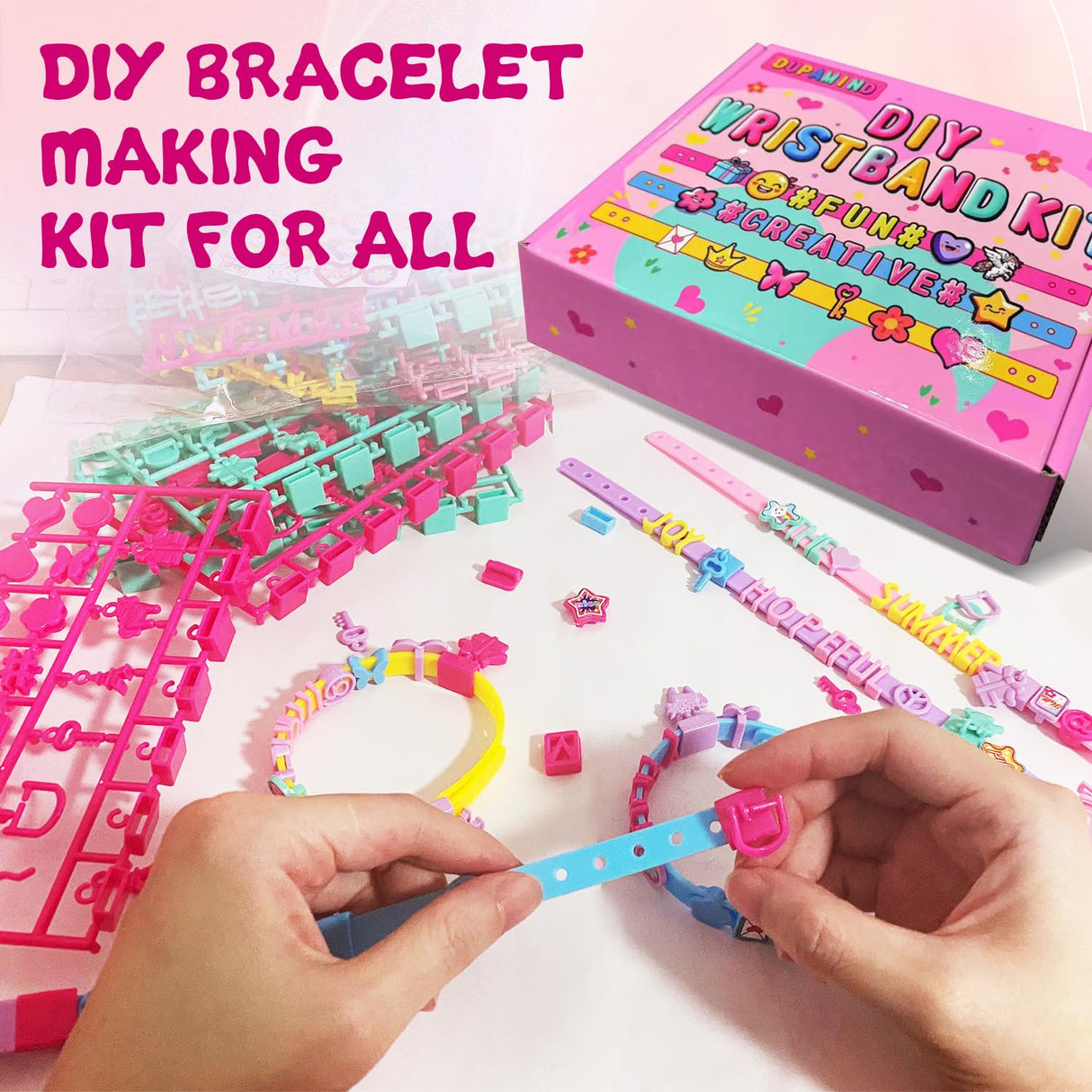 Dupamind Art & Craft Kits for Kids, DIY Friendship Bracelet Making Kit for Girls, Jewelry Making with Charm & Stickers, Birthday Gifts for Ages 8-12, Toys for Ages 5, 6, 7, 8, 9, 10, 11, 12 Years Old Dupamind