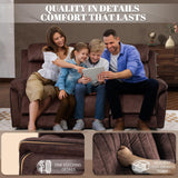 Zero Gravity Power Recliner Sofa Couch – Electric Reclining Sofa with Drop Down Table & Wireless Charging, 3 Seater Dual Reclining Couch with Adjustable Headrests for Living Room (Velvet, Brown) CALIVIA