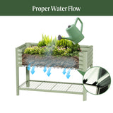 Elevated Raised Garden Bed-V Series, 2' x 4' Garden Beds with Legs & Storage Rack for Patio Porch, 700 Lbs Weight Capacity, Outdoor Planter Boxes for Gardening Herbs Vegetables Flowers, Pearl White Vego garden