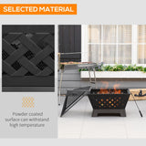 Outsunny 26 Inch Outdoor Fire Pits, Bonfire Wood Burning Firepit Bowl, Camping Fire Pit with Spark Screen Cover, Poker for Patio, or Backyard, Black Outsunny