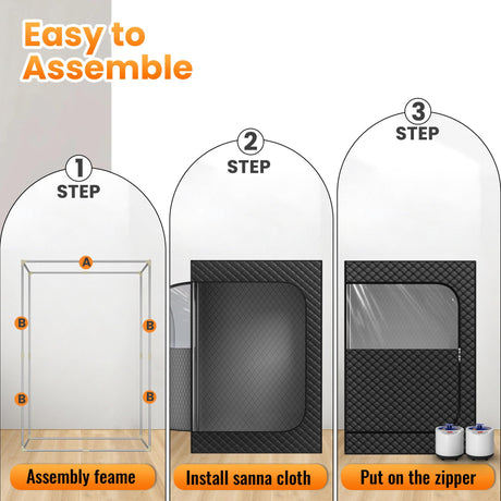 Manastin 2 Person Portable Steam Sauna for Home, 1 or 2 Person Full Body Sauna Tent with 2 Foldable Chairs,9 Levels of Sauna Box with Remote Control, Black Manastin