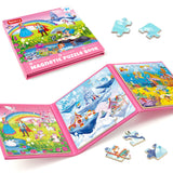 SYNARRY Unicorn Princess Mermaid Magnetic Puzzles for Toddlers 3-5, 36 Pieces Travel Puzzles for Kids Ages 4-8, Airplane Car Road Trip Activities Games Toys for 3 4 5 6 Year Old Girls Birthday Gifts SYNARRY