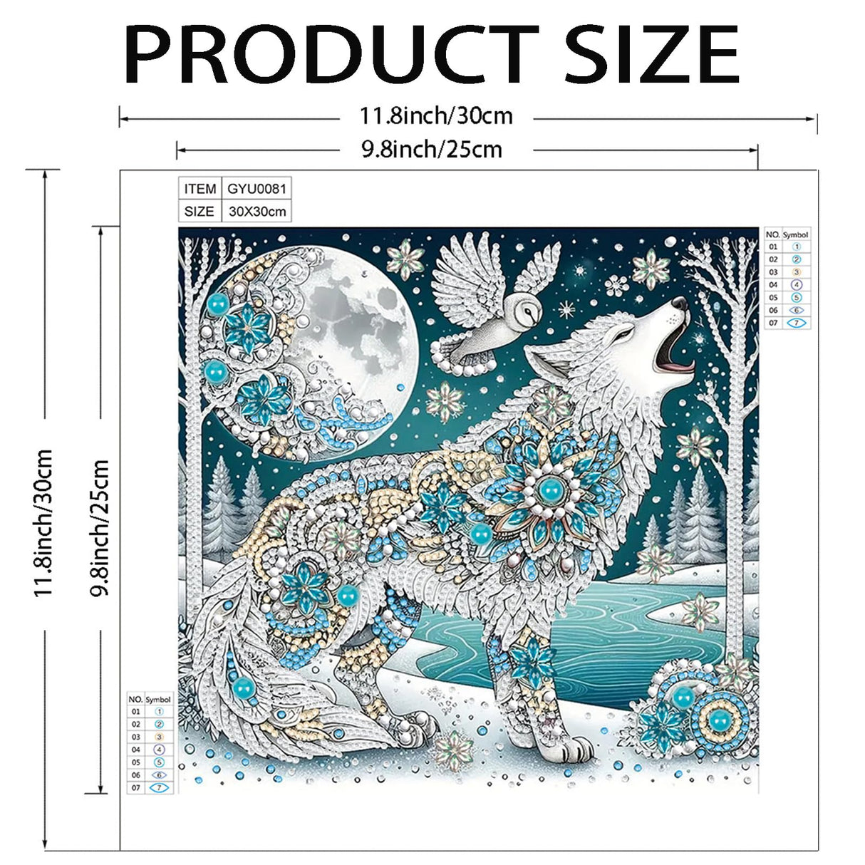 5D Wolf Special Shape Diamond Art Kits for Adults, DIY Small Crystal Rhinestones Diamond Painting, Premium Gem Art Paint with Diamonds for Home Wall Decor Paintcolor