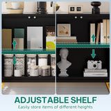 YITAHOME 55" Sideboard Buffet, Modern Buffet Cabinet Storage Cabinet with Doors, Metal Accent Console Credenzat with Adjustable Shelves for Hallway, Entryway, Kitchen or Living Room, Black YITAHOME