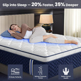 RRESTA Queen Mattress 14 Inch - Hotel Collection Hybrid Mattress with 5-Zone Support, Luxury Sleep Comfort, Extra Back & Hip Support, Fiberglass-Free, CertiPUR-US Certified, 365-Night Trial RRESTA