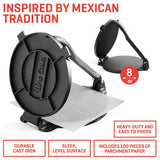 Uno Casa Tortilla Master Kit - Tortilla Press 8 Inch with Comal Pan, 4 Taco Holders, and Tortilla Warmer - Complete Taco Tuesday Kit, Rotis, and Quesadillas - Unique Gift for Friends and Family Uno Casa