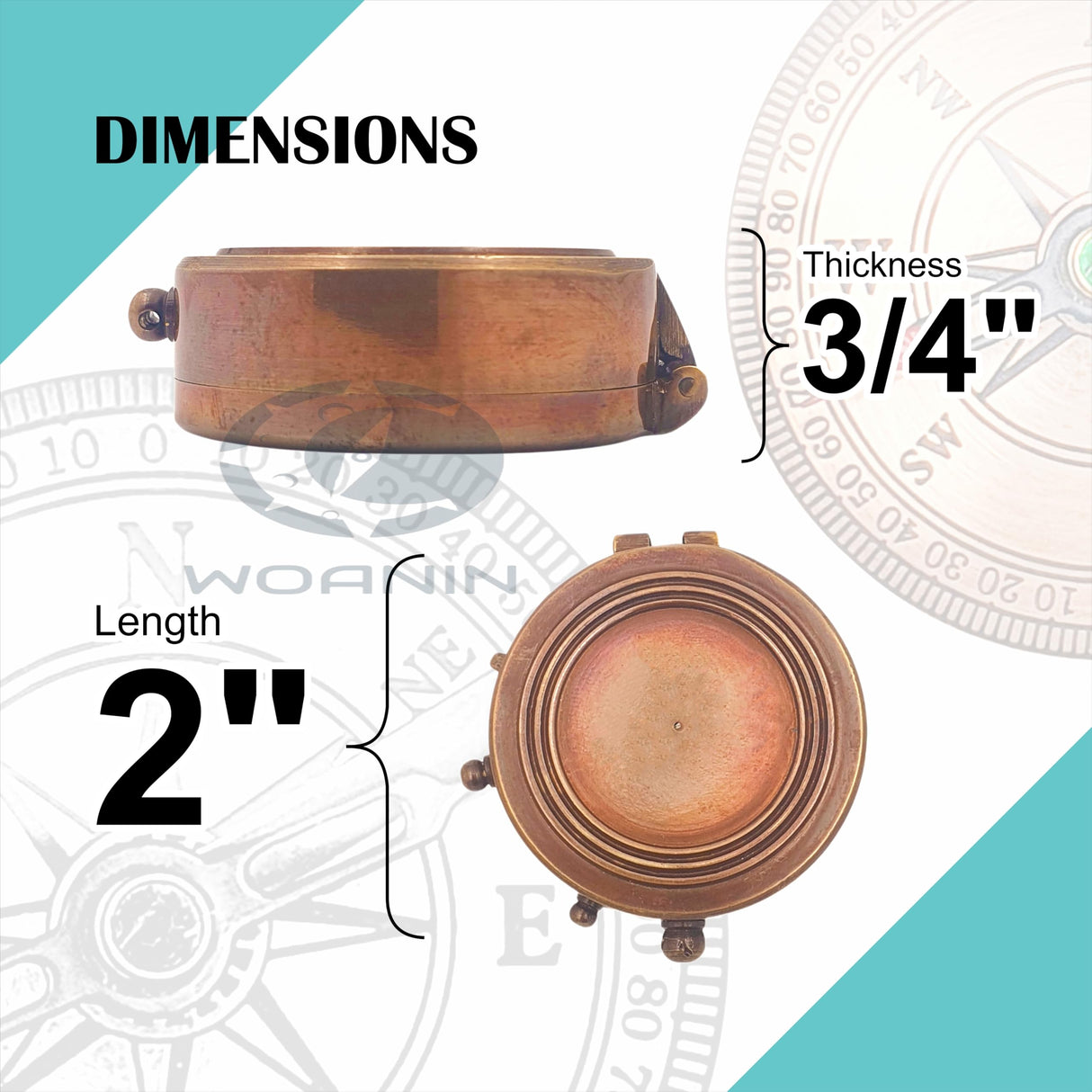 Personalized Compass, Custom Engraved Handmade Working Compass, Gifts for Men for Anniversary Fathers Day Christmas Birthday Valentines Day and Graduation Baptism Royalmart