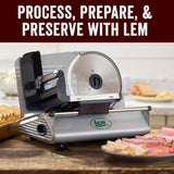 LEM Products 7 ½ Inch Electric Meat Slicer Machine with a Stainless Steel Serrated Blade LEM