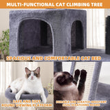 ROYPET Multi Level Cat Trees with Cat Houses Hammock ScratchingPosts,Grey … Roypet