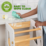 Toddler Standing Tower - Complete Toddler Kitchen Stool Helper - Ideal Kids Kitchen Step Stool for Learning New Skills - 2024 Design with Safety Feet - White Ocodile