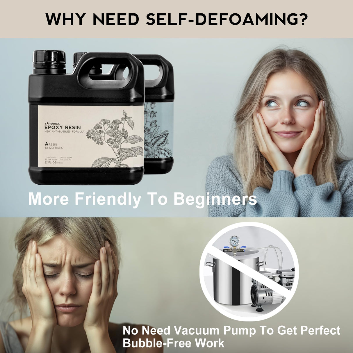 Epoxy Resin 64OZ Kit - Color Kit-Crystal Clear Art Resin and Hardener Kit for Beginners,No Yellowing,No Bubble,Fast Cure,Self Leveling to Easy Mix 1:1 for River Table Top,Art Crafts,Jewelry Making TANSOREX