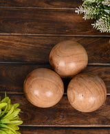 NIRMAN Decorative Acacia Wood Round Balls Set of 3 for Christmas Decorative Bowls Table Centerpiece | Coffee Table and House Décor (Set of 3), (3" x 3" x 3") NIRMAN