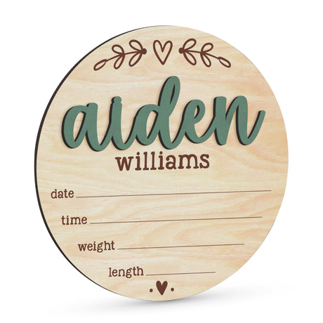 3D Personalized Wooden Baby Name Announcement Sign, 3 Optional Sizes, 39 Font Colors, Birth Announcement Sign, Newborn Name Sign, Baby Shower Nursery Gift Customization Mill