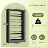 OpolQif Bookshelf, 5-Tier Bookshelf Metal Sturdy Bookcase,71" H Tall Black Bookcase with Adjustable Shelves, Heavy Duty Bookshelf for Living Room, Library, School, Study, Home Office OpolQif