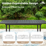 SUNSHINE VALLEY 9 Pieces Patio Dining Set for 8, Outdoor Dining Set with Teslin Fabric High Back Swivel Chairs & Black Metal Extendable Table, Outdoor Table and Chairs Set for Deck Backyare Garden SUNSHINE VALLEY