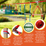 Ninja Warrior Obstacle Course for Kids，60ft Ninja Slackline-with 8 Pcs Accessories,Tree Protector & Carry Bag Ninja Course for Kids Outside-Backyard Zip Line for Kids Perantlb