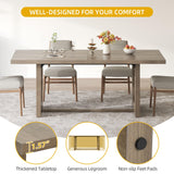 DWVO Dining Room Table for 6-8 People 70.86" Large Rectangle Dining Table Farmhouse Kitchen Table with Heavy Duty Wooden Base Rustic Dinner Table for Apartment Living Room Grey Oak DWVO