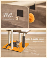 FourFurPets 43.7" Cat Tree, Modern Cat Tree Tower, Cat Tower for Indoor Cats Large Adult, Cat Condo with Scratching Post, Large Perch and Removable Pads, Greige FourFurPets