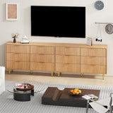 GarveeHome 6 Drawer Dresser, Modern Natural Fluted Dresser for Bedroom, Wooden Wide Chest of Drawers Storage Organizer with Metal Handles & Legs for Living Room, Entryway, Apartment GarveeHome