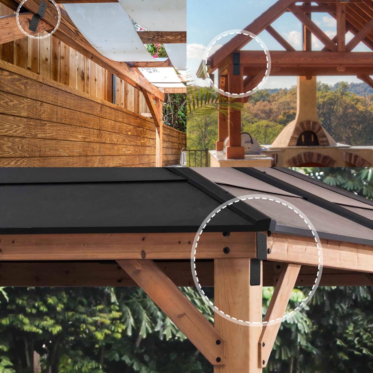 CNQLIS 4 Pieces Heavy Duty Steel Z Brackets 6 Inch Double Angle Channel Steel Profile Corner Brace, Cross Beam Support Post for Wood Shelf Fixing Timber Connector Pergola Bracket CNQLIS