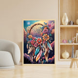 DOMROM Dream Catcher Diamond Painting Kits for Adults,Dream Catcher Full Drill Diamond Dots Painting for Beginners,Round 5D Paint with Diamonds Pictures Gem Art Painting Kits DIY Craft Kit 12x16inch DOMROM