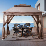 SAILARY Patio Gazebo Outdoor Pop Up Gazebo with Curtains and Shelter for Patio, Party & Backyard (Kaki, 11x11) SAILARY